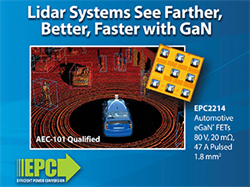 Automotive Qualified eGaN FET, 80 V EPC2214 Helps Lidar Systems ‘See’ Better